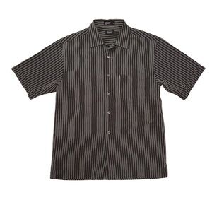 Haggar Men's Black Striped Shirt with rope detail